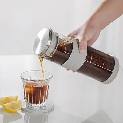 Portable Cold Brew Coffee Maker Glass Pitcher 800ml Airtight