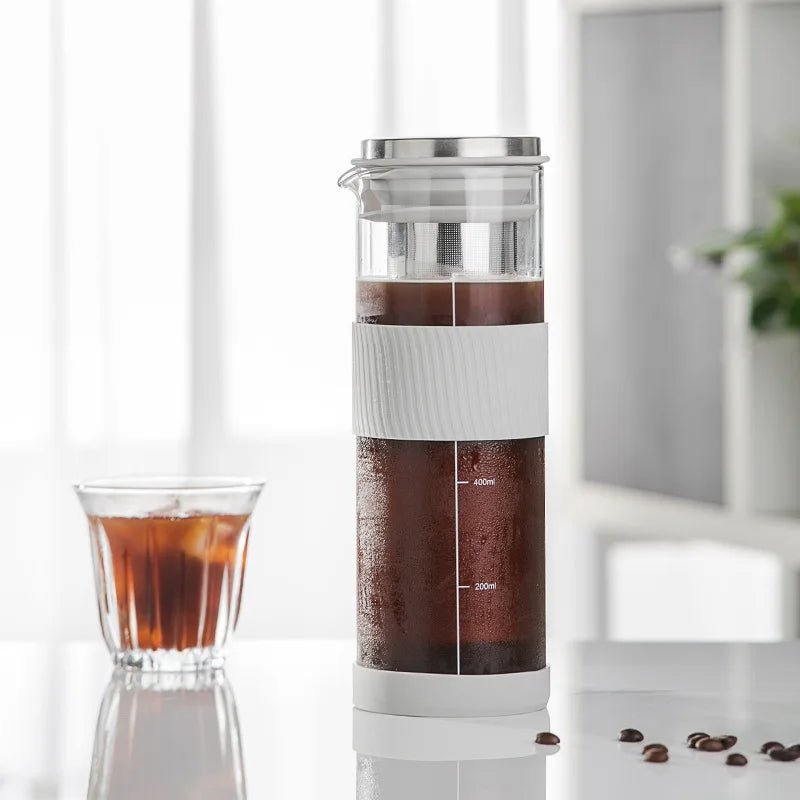 Portable Cold Brew Coffee Maker Glass Pitcher 800ml Airtight