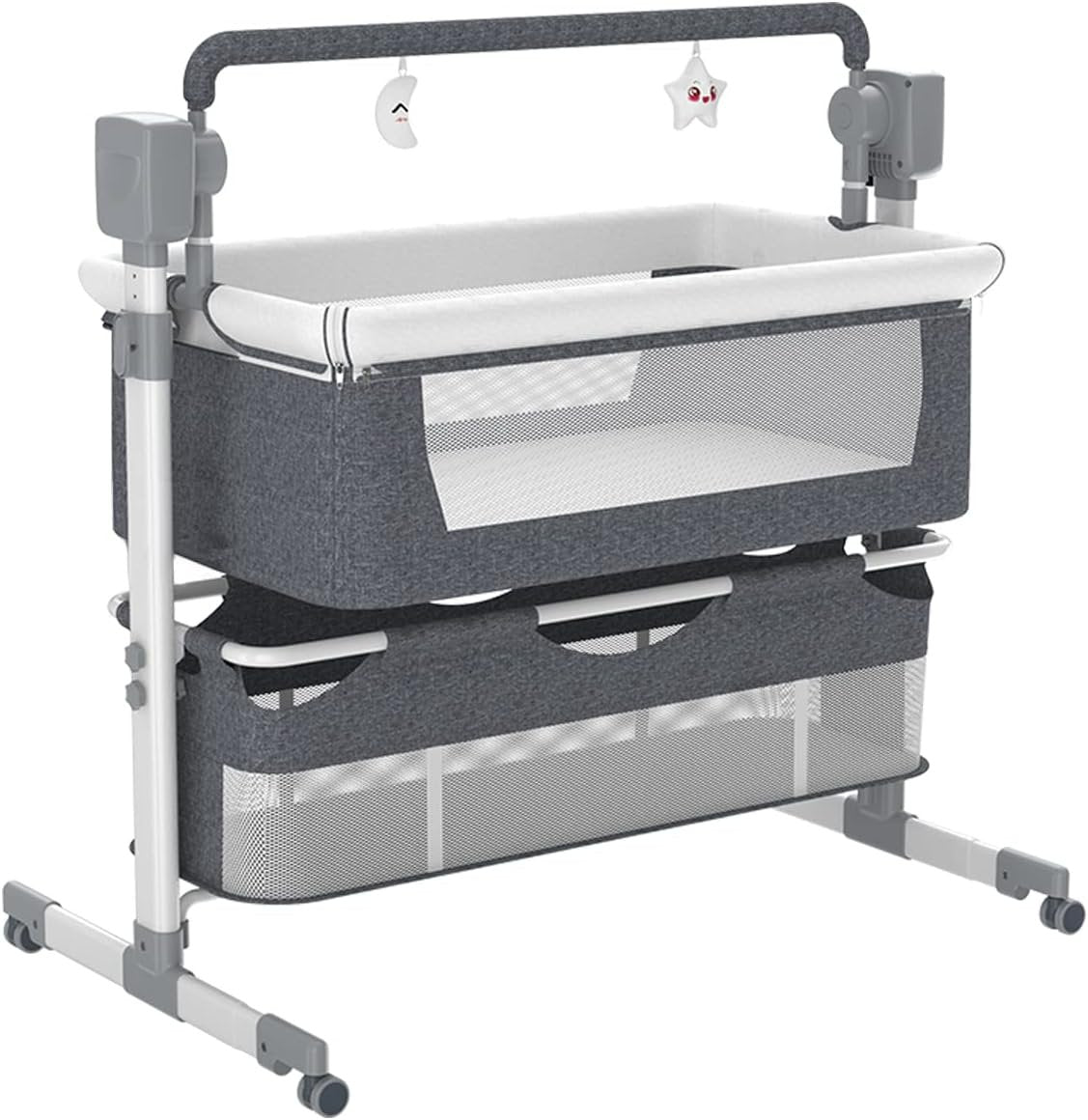 Portable Electric Bassinet With Self Rocking Cradle Bedside Sleeper