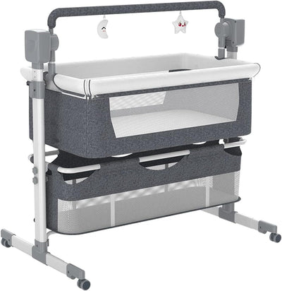 Portable Electric Bassinet With Self Rocking Cradle Bedside Sleeper