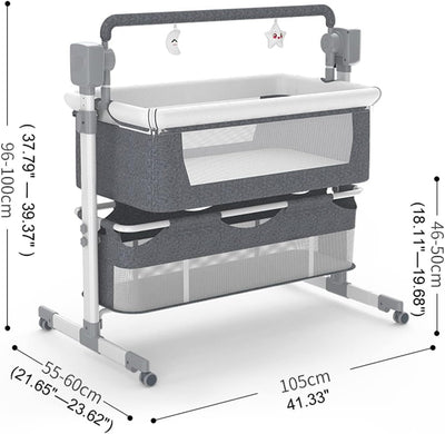 Portable Electric Bassinet With Self Rocking Cradle Bedside Sleeper