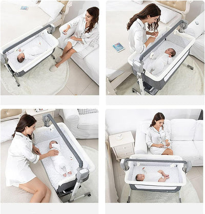 Portable Electric Bassinet With Self Rocking Cradle Bedside Sleeper