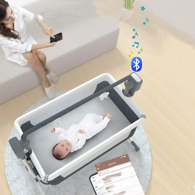 Portable Electric Bassinet With Self Rocking Cradle Bedside Sleeper