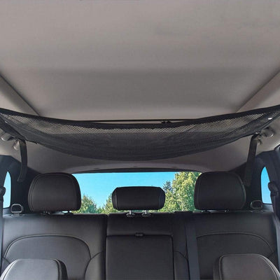 Car Ceiling Storage Net Double Layer Mesh Organizer With Adjustable Strap