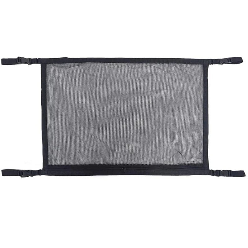 Car Ceiling Storage Net Double Layer Mesh Organizer With Adjustable Strap