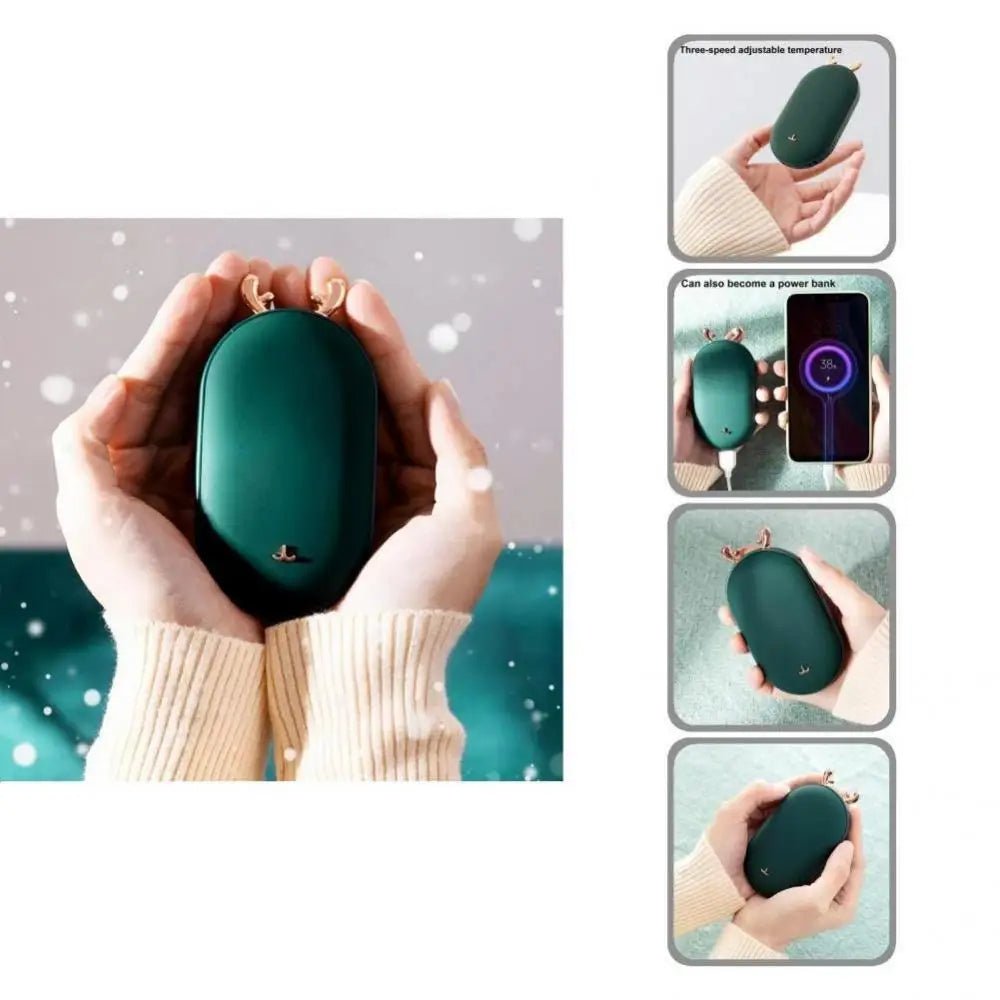Portable Hand Warmer And Power Bank 10000mAh With Adjustable Heat