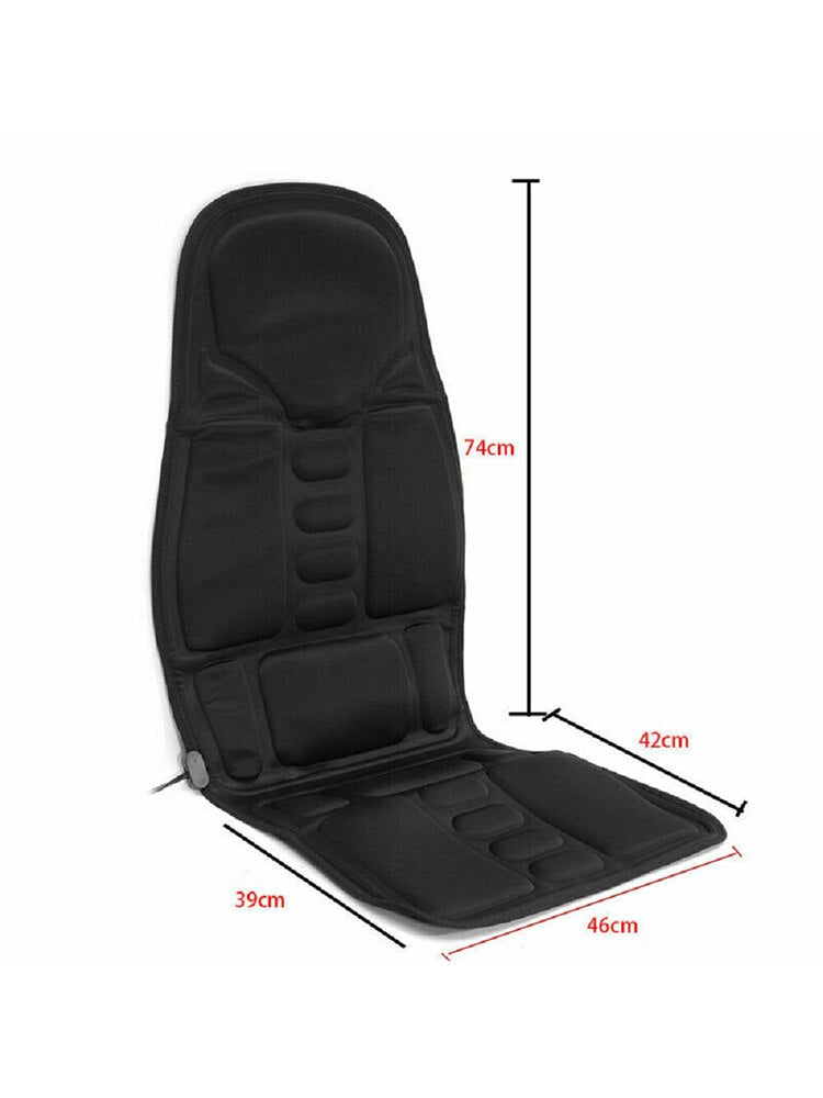 Portable Heated Vibrating Back Massager Chair Pad For Home Office Car