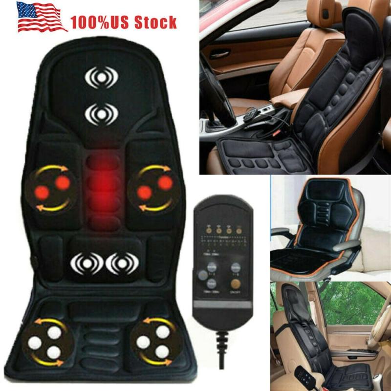 Portable Heated Vibrating Back Massager Chair Pad For Home Office Car