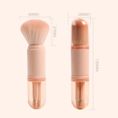 Portable Makeup Brush Set Retractable Kabuki And Compact Eye Brushes