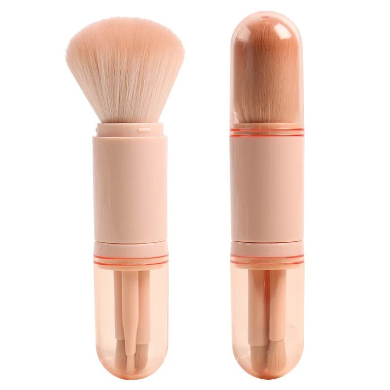 Portable Makeup Brush Set Retractable Kabuki And Compact Eye Brushes