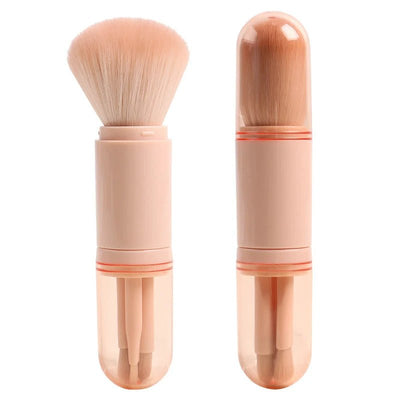 Portable Makeup Brush Set Retractable Kabuki And Compact Eye Brushes