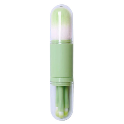 Portable Makeup Brush Set Retractable Kabuki And Compact Eye Brushes