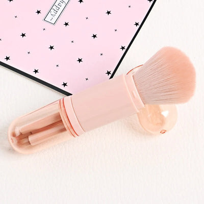 Portable Makeup Brush Set Retractable Kabuki And Compact Eye Brushes