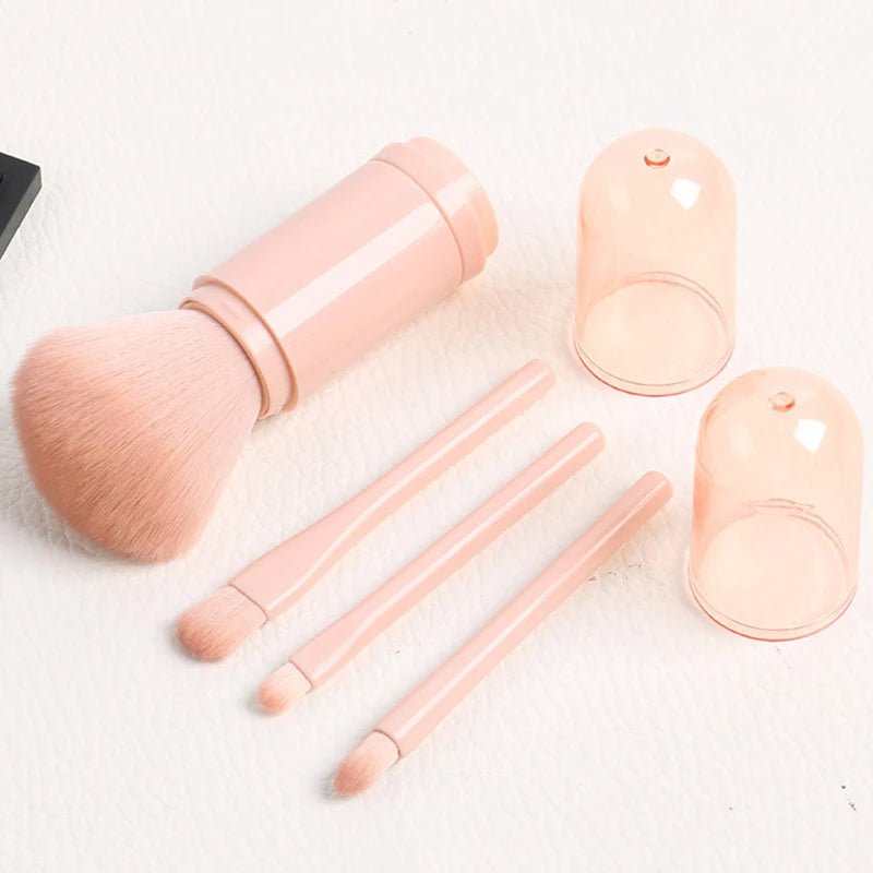 Portable Makeup Brush Set Retractable Kabuki And Compact Eye Brushes