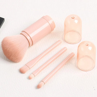 Portable Makeup Brush Set Retractable Kabuki And Compact Eye Brushes