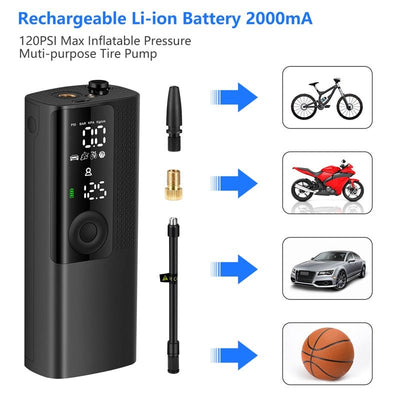 Portable Bike Air Pump Electric Mini Inflator Compact Design