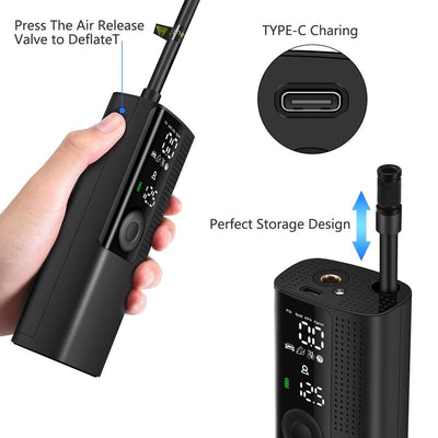 Portable Bike Air Pump Electric Mini Inflator Compact Design