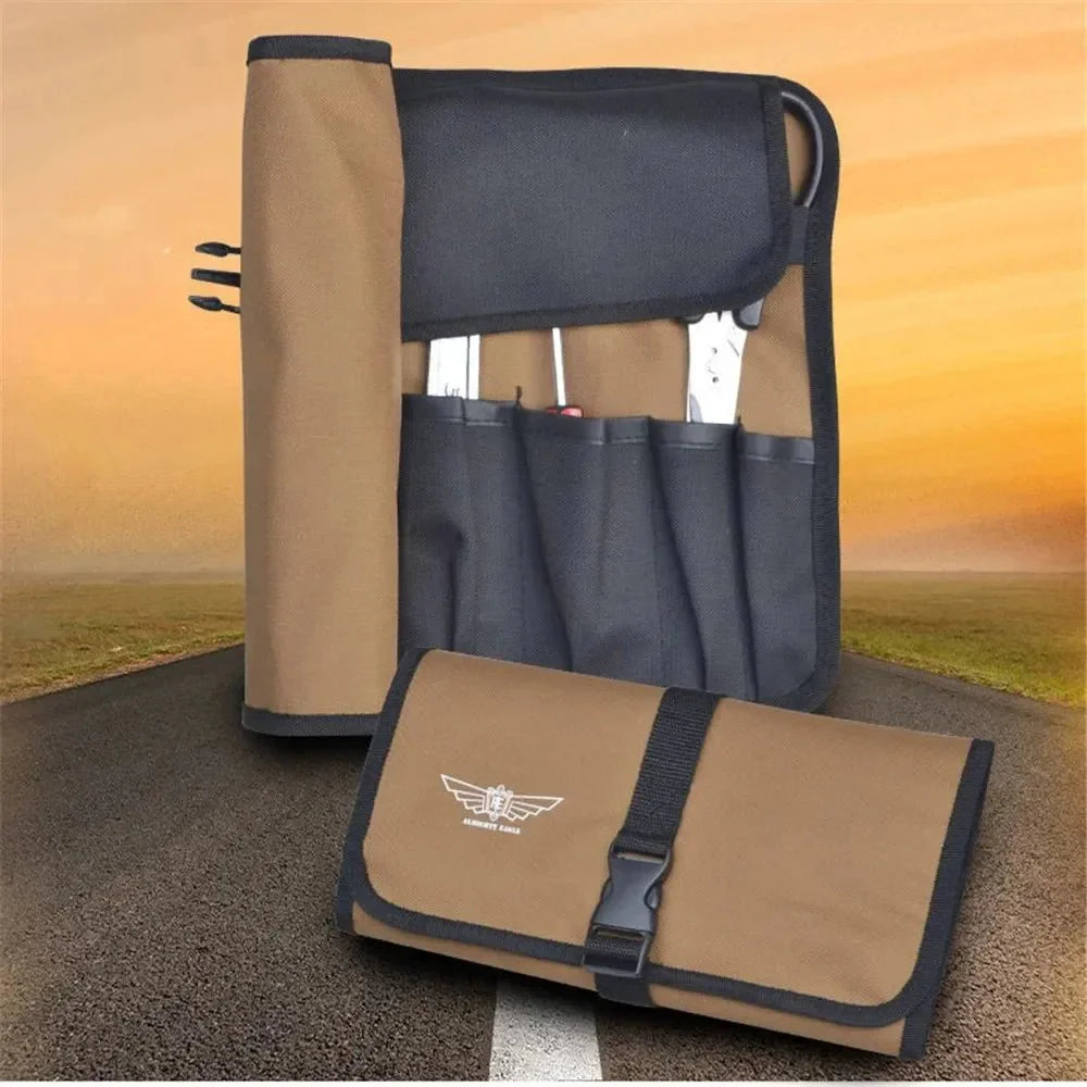 Portable Tool Roll Bag Heavy Duty Foldable Oxford Cloth Organizer