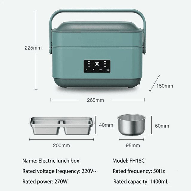 Portable Electric Lunch Box Insulated Self Heating Multifunctional