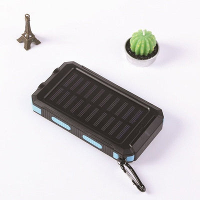 Portable Solar Power Bank With Flashlight And Compass For Smartphones