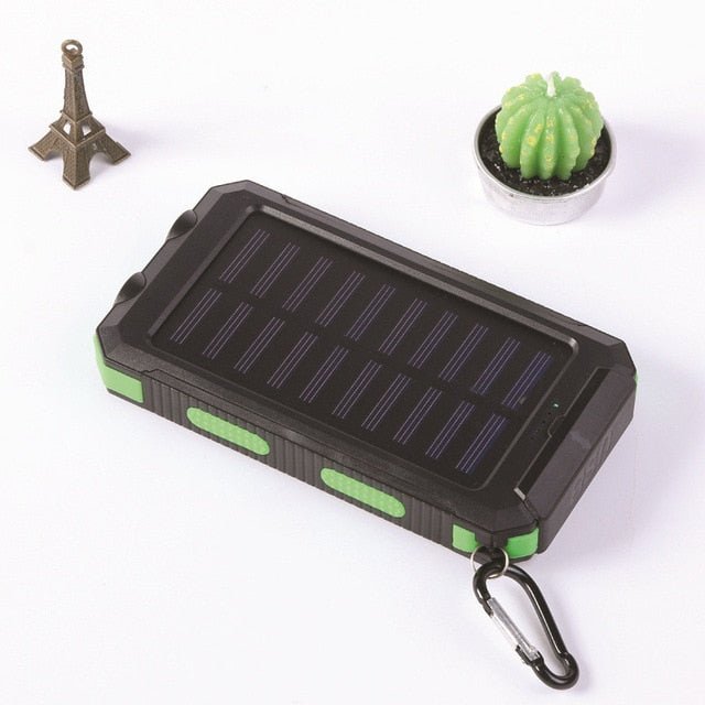 Portable Solar Power Bank With Flashlight And Compass For Smartphones