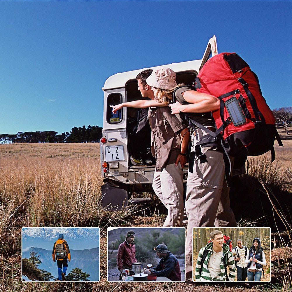 Portable Solar Power Bank With Flashlight And Compass For Smartphones