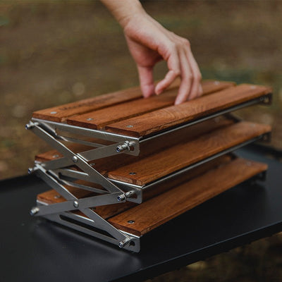 Portable Outdoor Camping Rack Three-tier Folding Table For Activities