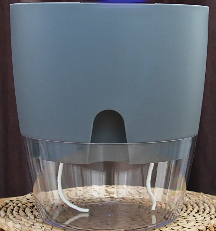 Self-Watering Planter Transparent Dual-Layer Flower Pot With Rope Irrigation