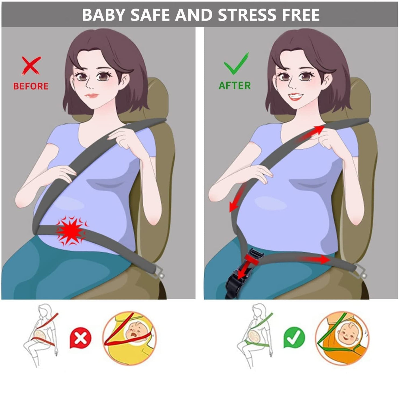 Pregnancy Seat Belt Adjuster For Car Safety And Comfort