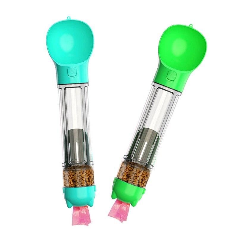 Portable Dog Water Bottle With Attached Pet Feeder For Travel