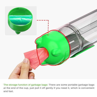 Portable Dog Water Bottle With Attached Pet Feeder For Travel