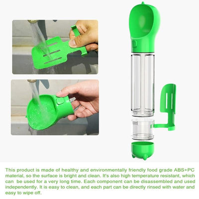Portable Dog Water Bottle With Attached Pet Feeder For Travel
