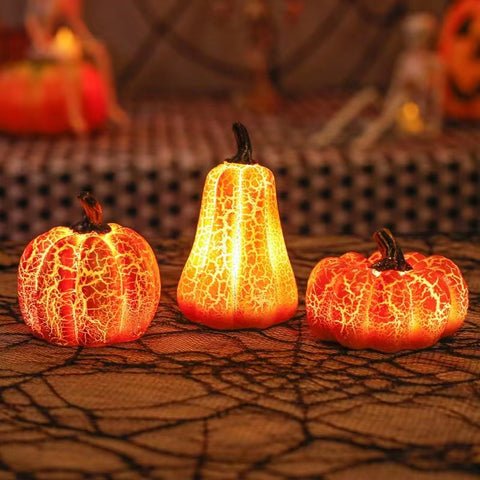 LED Candle Light Up Pumpkin Decor Halloween Lanterns Simulation