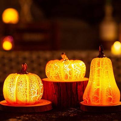 LED Candle Light Up Pumpkin Decor Halloween Lanterns Simulation
