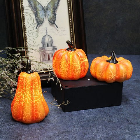 LED Candle Light Up Pumpkin Decor Halloween Lanterns Simulation