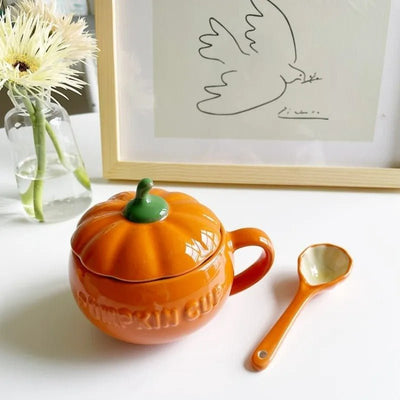 Pumpkin Mug With Lid For Cozy Autumn Warmth And Comfort