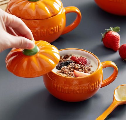 Pumpkin Mug With Lid For Cozy Autumn Warmth And Comfort