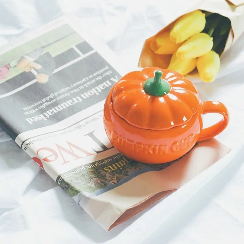 Pumpkin Mug With Lid For Cozy Autumn Warmth And Comfort