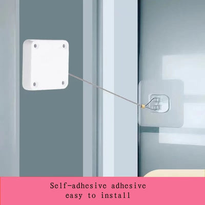 Automatic Door Closer Punch-Free Sliding Screen For Bedroom Bathroom