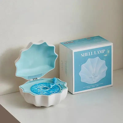 Retro Shell Bluetooth Speaker With Colorful Projection And Sleep Sounds