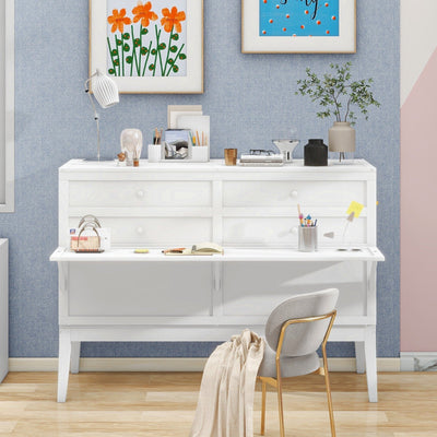 Queen Size Murphy Bed With Built-In Charging Station And Shelf Storage