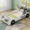 Race Car Twin Bed With Upholstered Backrest And Storage Platform