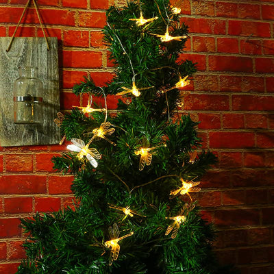 Radiant 20LED Fairy Lights With Dragonfly Butterfly Dandelion Decor
