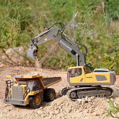 TinyBuilder RC Excavator Toy Durable Remote Control Construction Vehicle