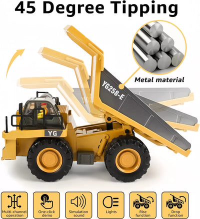 TinyBuilder RC Excavator Toy Durable Remote Control Construction Vehicle