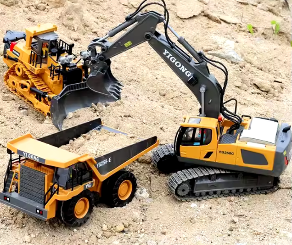 TinyBuilder RC Excavator Toy Durable Remote Control Construction Vehicle
