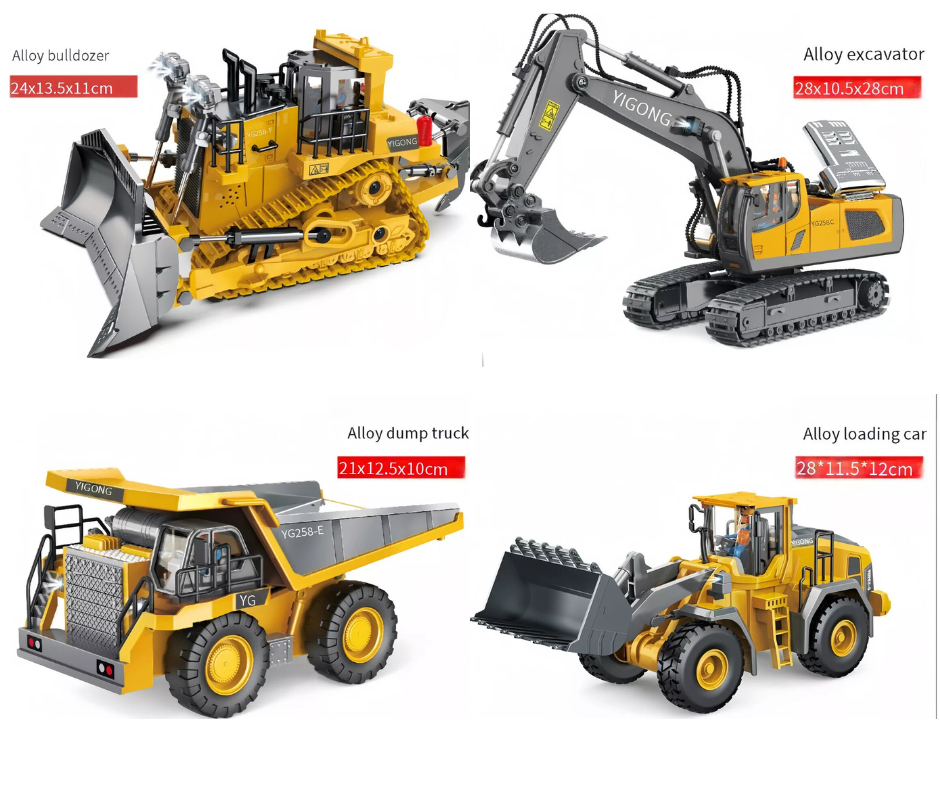 TinyBuilder RC Excavator Toy Durable Remote Control Construction Vehicle