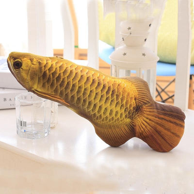 Realistic Cat Kicker Fish Toy Soft Plush Pet Playnip