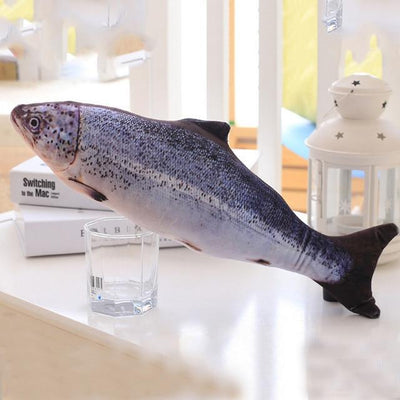 Realistic Cat Kicker Fish Toy Soft Plush Pet Playnip