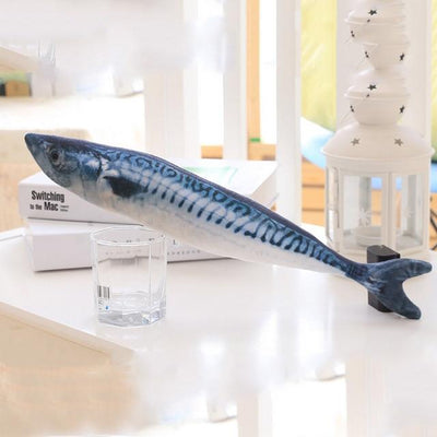 Realistic Cat Kicker Fish Toy Soft Plush Pet Playnip